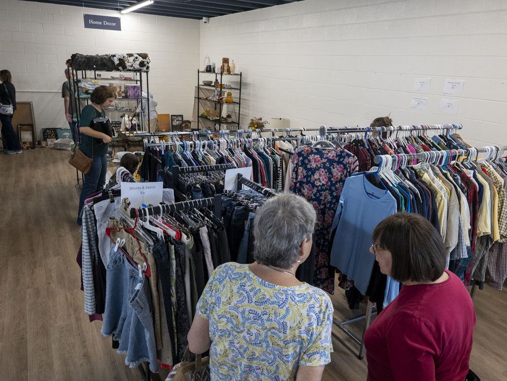 Clothing racks at Hannah's Harbor